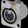 NC6FD-LX XLR 6pole female receptacle, Nickel