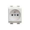 KOS45 Gniazdo pojedyncze z/u z przesłonami /z uchwytem na szynę UM021/ białe 300451