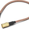 Coaxial cable, SMB plug (straight) to SMB plug (straight), 50 Ω, RG-316/U, grommet black, 152.4 mm, 65502810515301