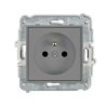 ICON Mechanizm gniazda pojedynczego z uziemieniem 2P+Z z przesłonami szary mat 27IGP-1zp KARLIK