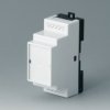 PPO/PC DIN rail enclosure, (L x W x H) 82 x 29 x 86 mm, light gray/black, B6501110