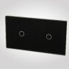 TouchMe Duży panel szklany, 2 x łącznik pojedynczy, czarny TM701701B