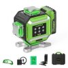 Huepar DP04CG-BT 4D 16 Linii Zielony Poziom Lasera z Bluetooth Kontrola telefonu Tryb Pulsu 5 Poziomów Jasności Regulacja 4x360°