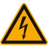 Warning sign, symbol: lightning, Ø 12.5 mm, plastic, 080.70-9-12,5-Z3/50, package with 50 pieces