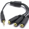 ADAPTER AUX ROZDZIELACZ WTYK JACK 3X GNIAZDO JACK VITALCO JR18