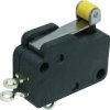 Miniature snap-action switche, On-On, solder connection, roller lever, 1.5-2.5 N, 10 (4) A/400 VAC, 1006.0701