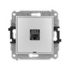 ICON Mechanizm gniazda komputerowego pojedynczego 1xRJ45 kat. 7, ekranowane, 8-styk, bez pola opisowego srebrny metalik 7IGKBO-9