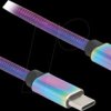 81116 USB 2.0 cable, C plug to C plug iridescent, PD 3.0 60 W, 2 m
