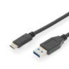 Digitus Kabel USB USB 3.2 Gen1 Złącze męskie USB-C®, Złącze męskie USB-A 1.00 m czarny podwójne ekranowanie AK-300146-01