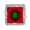 ICON Mechanizm gniazda pojedynczego z uziemieniem 2P+Z DATA z kluczem czerwony IGZK