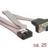 89900 Cable RS-232 Serial pin header female to DB9 male layout 1:1