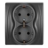 LOGO Gniazdo podwójne z/u SCHUKO grafitowy 11LGP-2sp