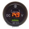 Ładowarka USB 12-24V + USB-C PD TYPE-C QC 3.0 LED ORANGE +Woltomierz