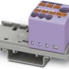 Distribution block, push-in connection, 0.14-4.0 mm², 7 pole, 24 A, 8 kV, purple, 3273082