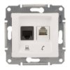 Sedna Gniazdo Teleinformatyczne Rj11 Rj45 Kat.5E Utp Białe Sdn5100121