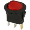 Przełącznik; klawiszowy (kołyskowy); okrągły 12V R; ON-OFF; 1 tor; czerwony; podświetlenie LED 12V; czerwony; bistabilny; konekt