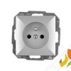 PERŁA Gniazdo pojedyncze z uziemieniem srebro metalik PT-16P ABEX
