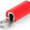 Insulated ring cable lug, 0.3-1.42 mm², AWG 22, 3.68 mm, M3.5, red, 32945