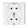 MINI Gniazdo podwójne z uziemieniem SCHUKO 2x(2P+Z) (przesłony torów prądowych) biały mat 25MGP-2sp