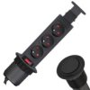 Rozgałęźnik Meblowy Na 3 Gniazda 2P+Z 230V 16A Okrągły Wpuszczany W Blat Lift...
