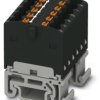 Distribution block, push-in connection, 0.14-2.5 mm², 12 pole, 17.5 A, 6 kV, black, 3002968