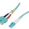 FP3LS03 Patch cord światłowodowy OM3 LC/UPC,SC/UPC 3m LSZH turkusowy