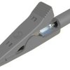 Miniature alligator clip, gray, max. 4 mm, L 41.5 mm, CAT O, crimp connection, 930318106