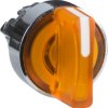 Toggle switch, illuminable, latching, waistband round, orange, front ring silver, 2 x 90°, mounting Ø 22 mm, ZB4BK1253