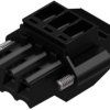 Socket header, 3 pole, pitch 3.5 mm, angled, black, 1639250000