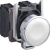 Pushbutton, unlit, groping, 1 Form A (N/O), waistband round, white, front ring silver, mounting Ø 22 mm, XB4BA11