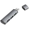 LogiLink UA0395 USB hub Aluminium casing LED lights Spaceship grey