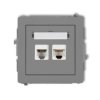 DECO Gniazdo telefoniczne 1xRJ11 + gniazdo komputerowe 1xRJ45 kat.5e 8-stykowy beznarzędziowe szary mat 27DGTK KARLIK