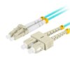 PATCHCORD ŚWIATŁOWODOWY MM LC/UPC-SC/UPC DUPLEX 3.0MM OM3 50/125 LSZH 2M AQUA LANBERG FO-LUSU-MD31-0020-TQ
