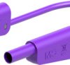 Measuring lead with (4 mm lamella plug, straight) to (4 mm lamella plug, straight), 750 mm, purple, silicone, 2.5 mm², CAT II, C