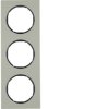 BERKER R.3 Ramka 3 potrójna stal szlachetna/czarny 10132204 HAGER