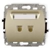 TREND Gniazda telefoniczne podwójne 2xRJ11, 4-stykowy złoty 6GT-2