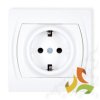 LOGO Gniazdo pojedyncze z uziemieniem schuko (przesłony torów prądowych) biały LGP-1sp KARLIK