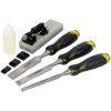 Roughneck 30-165 Professional Bevel Edge Chisel Set 3 Pc + Sharpening Kit