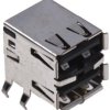 Złącze USB A, montaż PCB THT Żeński 2.0 2-portowe