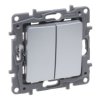 NILOE SELECTION Wyłącznik podwójny świecznikowy 10AX aluminium 762105 LEGRAND