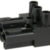 Socket, 3 pole, free-standing, screw connection, 0.5-2.5 mm², black, AC 166-1 BU/ 3 SW