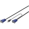 Digitus DS-19232 KVM Adapter cable [1x USB-A, VGA - 1x VGA] 3.00 m Black