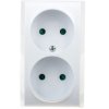 BIS Gniazdo podwójne b/u z przesłonami białe GN-2BP/00