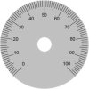 Scale disc, Ø 50 mm, 0-100, 270°, for shafts to 10 mm, 060.31.014