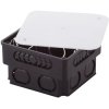 Flush-mounted junction box, 150 x 150 x 65 mm, black/white, 305615