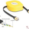 80239 RJ45 retractable cable Cat.6a STP 1.5 m, black / yellow