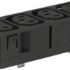 Panel socket 4-fold F, 3 pole, snap-in, plug-in connection, black, 4752.7200