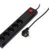 Listwa Przeciwprzepięciowa Ps-5P 5-Gniazd Z/U 10A 1,5M /Omy 3X1/ Czarna