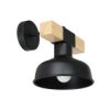 Kinkiet Faro Czarny / Naturalne Drewno 1Xe27 60W Mlp7455 Milagro