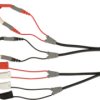 Kelvin measuring lead with (2 x kelvin pliers, straight) to (4 x 4 mm plug, spring-loaded, straight), 700 mm, black/red/white, P